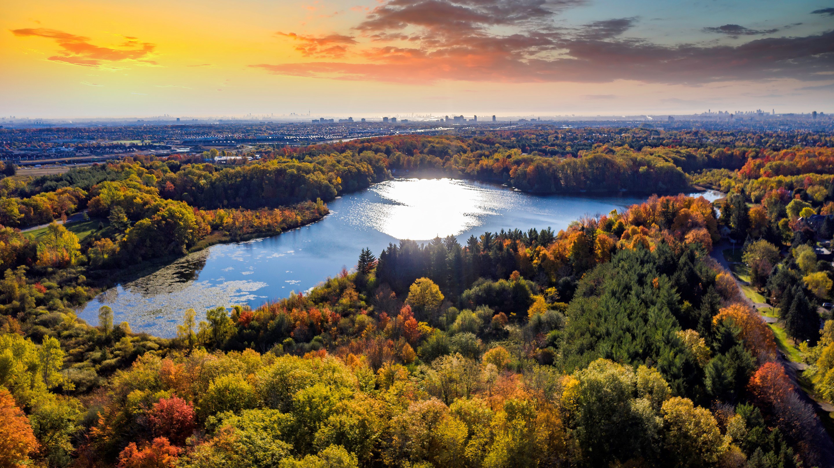 Heart Lake residential area near conservation park in Brampton